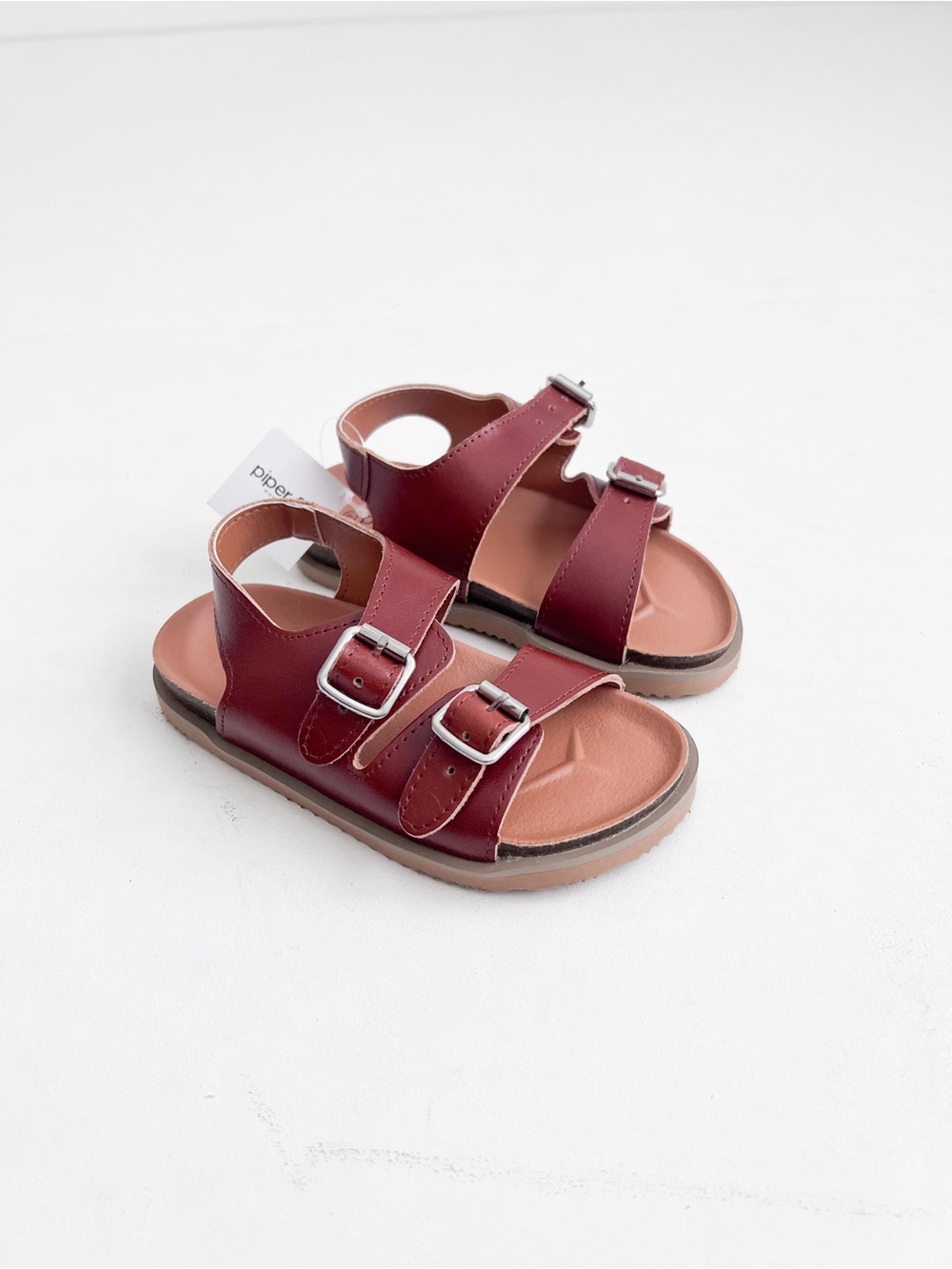 NWT Toddler Piper Finn Leather Sandals with Buckle Straps Size 9C